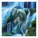 Waterfall Wolf 5D Diamond DIY Painting Kit Home Decor Craft 35 X 35cm