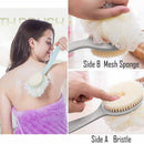 Bath Brush With Bristles And Bath Balls, 2 Pcs Back Bath Brush With Curved  A4R1