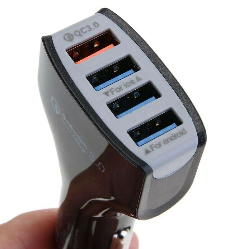 Quelima Qc3.0 Quick Phone Charge Adapter 4 Usb Port Car Charger Fast Smart  J6C9