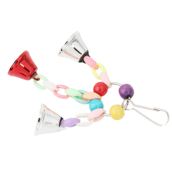 Parrot Bird Toys Metal Ring Bell Hanging Cage Toys For Parrot Squirrel Para A4O6