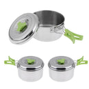Folding Handle Stainless Steel Cooking Camping Pot For 1-2 Person