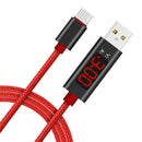 LED Display Voltage/Current Smartphone Micro USB Data Sync Cable Red 39inch