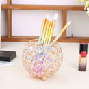 European Style Round Crystal Makeup Brush Storage Box Jewelry Organizer