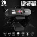 2K HD Computer Webcam USB2.0 Built-in Mic Conference With Privacy Cover Tripod