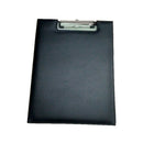 Foolscap/A4 Black PU Foldover Clipboard Paper Holder Pen Document Folder