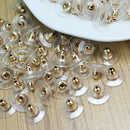 100Pcs Round Earnuts Earring Studs Backs Stoppers Golden for Lady Girls