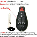 Car Remotes 6 Button Key Fob Compatible for Chrysler Town Country 2008-2015 X3J1