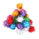 Cat Kitten Toys 21pcs Sparkly Tinsel Pom Pom Balls 3.5cm Iridescent Glitter NEW