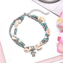 2X Bohemia Sea Turtle Beach Anklet Shell Women Bohomia Ankle Bracelet Jewelry