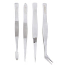 4 Pieces Tweezers Set - Craft Modle Building Jewelry Nail Art Hobby Picking Tool