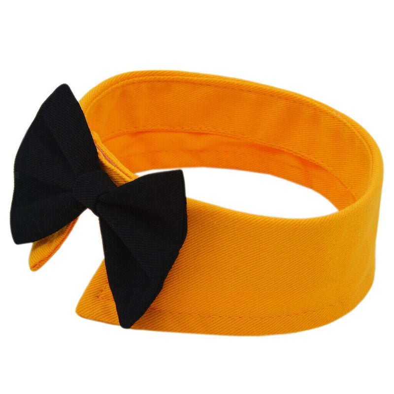 Adjustable Pet Dog Cat Bowknot Tie Christmas Holiday Party Collar Yellow_S