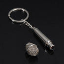 Simulation microphone keychain creative gift personalized car bag pendantB Ew
