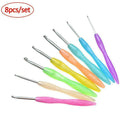 8x Crochet Hook Set Ergonomic Yarn Grip Kit Knitting Sewing Needle Soft O0R0