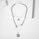 Women Punk Multilayer Layer Long Coin Pendant Link ChainChoker NecklaceJewelryOZ