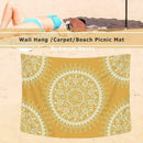 Yellow Polyester Tapestry Wall Hang Carpet Beach Picnic Mat Bedroom Decor