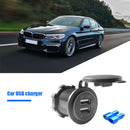 4.8A Dual USB Charger Socket with Touch Switch + 2 Terminals for Car Motorcycle