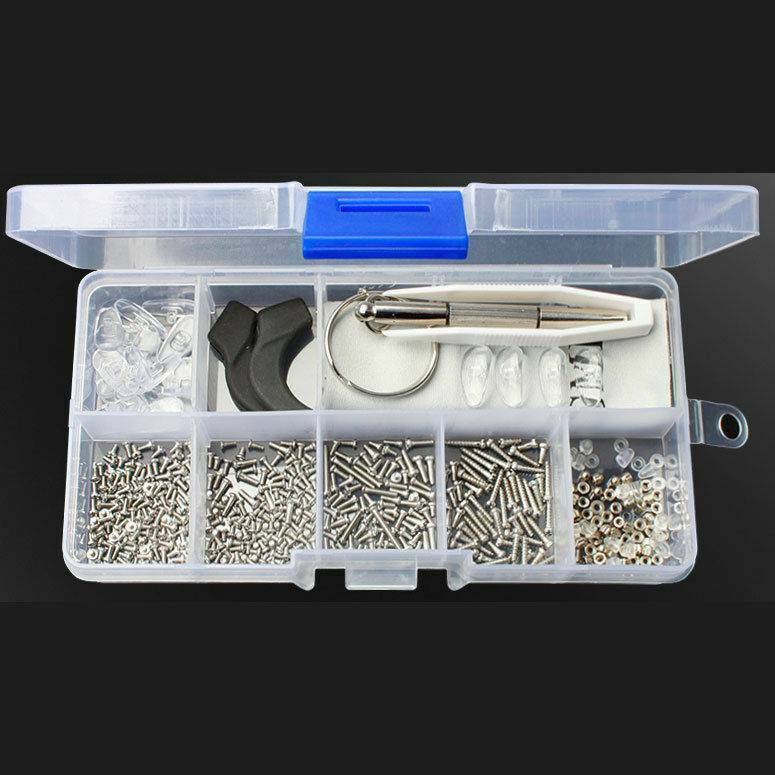 Durable Eye Glasses Repair Tool Screw Nose Pad Nut Optical Assortment Kits UK'