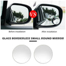 2pcs Round Frameless Car Blind Spot Mirrors Auto Side Rearview Parking Mirrors