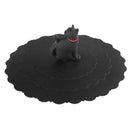 Silicone Cup Lid Heat Resistant Leakproof Reusable Sealed Cover (Black Cat) A