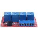 DC 12V 4-CH High Low Level Trigger Optocoupler Armored Relay Module 73 x 50