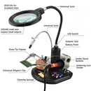 1X(2.5X(6D)/4X(12D) 16 Smd Leds Magnifier Soldering Helping Hand Desktop Ma