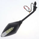 Motorcycle Side Rear View Mirrors + LED Turn Signal 10mm Indicator Light