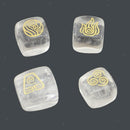 4Pcs/Set Natural Rock Crystal Quartz Palm Stone Water Fire Soil Wind Carved