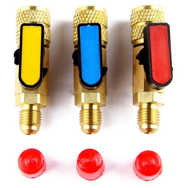 3Pcs/Lot Hvac Tools Gauges New 3 Color R410A Valves Refrigerant Adapter Ac  E4R1