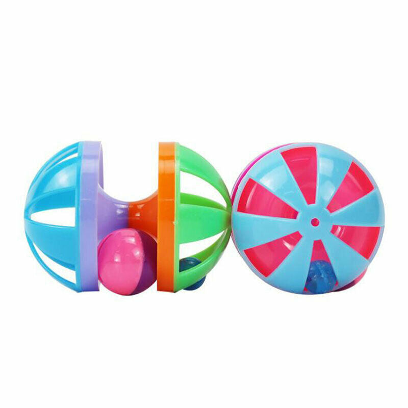 1Pcs Plastic Rolling Cat Interactive Bell Ball Teaser Squeaky Pet Chew ToyB Hn