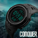 1251 Mens Digital Sports Watch Waterproof Stopwatch Countdown Black
