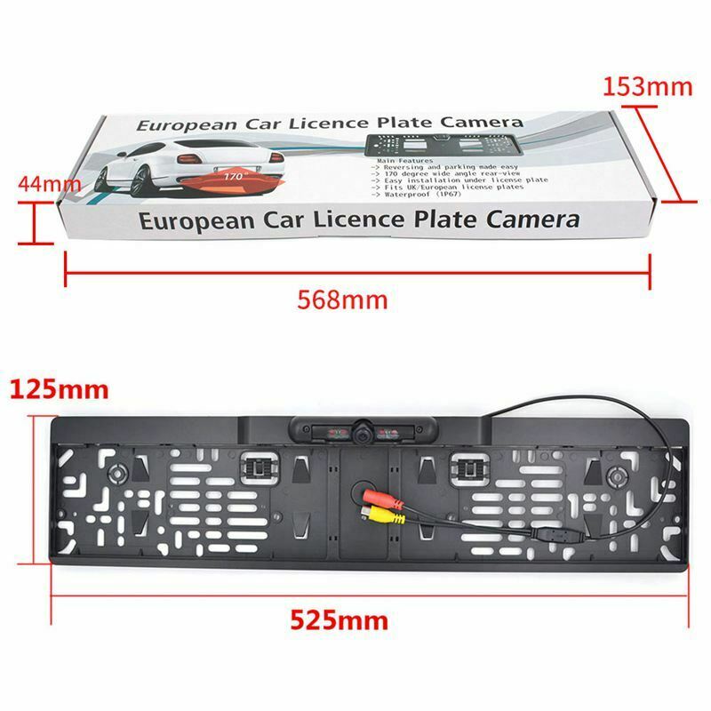 Eu License Plate Frame Hd Rear View Camera Infrared Light