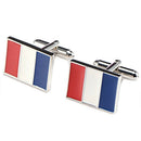 Pair 2 wedding shirt cufflinks man brass plate France flag S9C6
