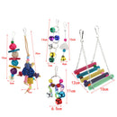 6pcs Parrot Toys Set Chewing Swing Rattan Ball String Bells Perches
