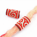 10Pcs Hip-Hop Colorful Cloth Dreadlock Tube Beads Cuff Hair Braiding Accessories