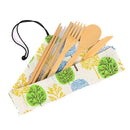 Bamboo Cutlery Set - Kitchen Utensils, Travel Reusable Wooden Fork Spoon ChoR7Z6