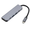 5 in 1 USB C Port Hub Type-C To HDMI Adapter For MacBook Dell XPS Aluminum Alloy