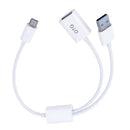 USB 3.1 Female And Male Type-C 2-in-1 OTG Data Charging Adapter Cable