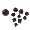 Pack Of 10 Polyhedral Dice For  DND Math Teaching Red