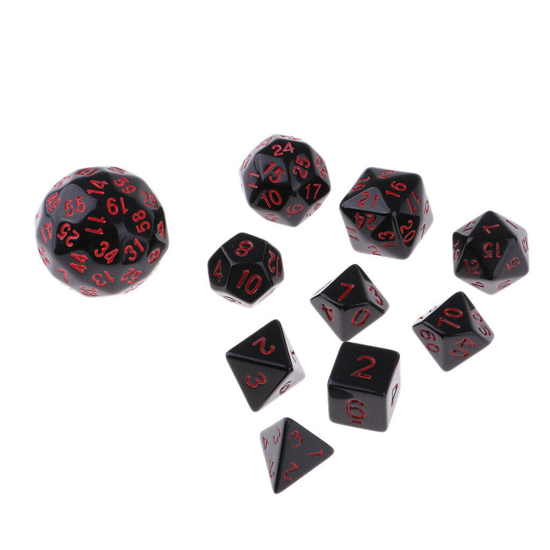 Pack Of 10 Polyhedral Dice For  DND Math Teaching Red
