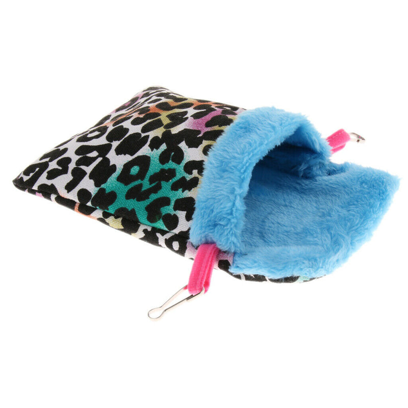 Small Animals Hamster Winter Warm Plush Pouch Sleeping Bed Hammock Leopard