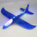 48Cm Hand Throw Lighting Up Flying Glider Plane Glow In The Dark Toys Foam  A5F7