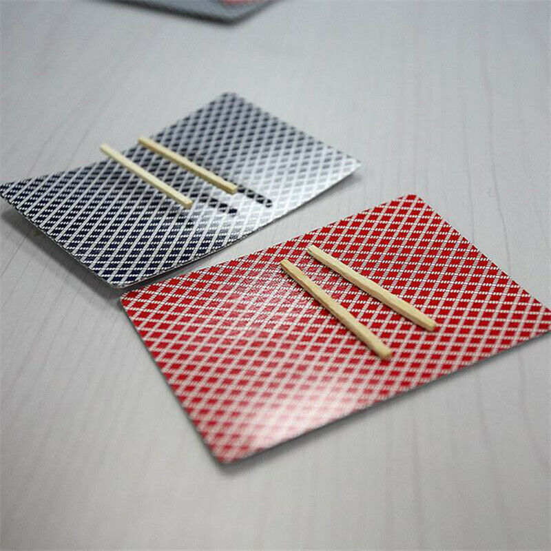 Two Cards & Two Wooden Sticks Floating In The Air Magic Props Suspended Match