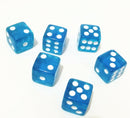 10pcs Six Sided Transparent 16mm Transparent sky blue Square Dice Right angle