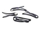 50 Durable Bla Snap Hair Clip With Pad Craft Bow 50mm