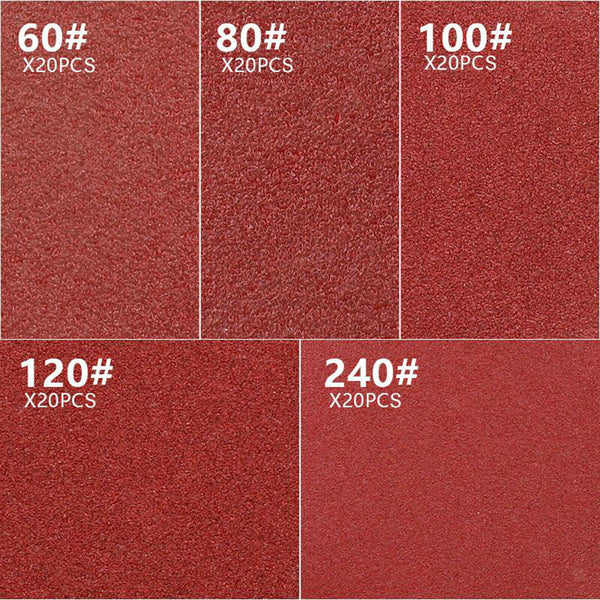 5 Inch Sanding Discs Pad Kit, 100PCS 60-240 Grit Sandpaper Sand Buffering Pad