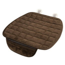 Winter Warm Plush Anti Slip Car Seat Cover Plaid Cushion Protector Coffee