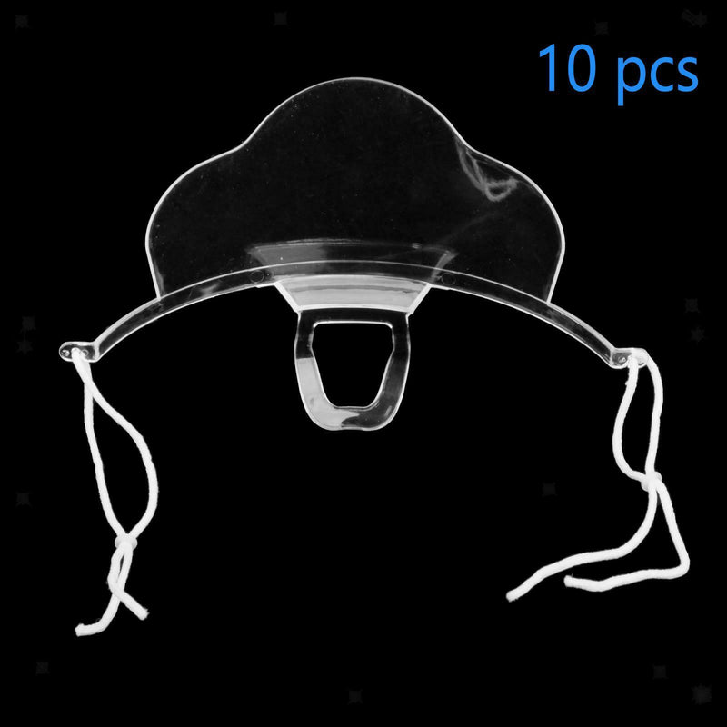 10 Pieces Transparent Mouth Shield Sanitary Mouth Cover for Restaurant Hotel