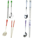 3 Set Chopsticks and Spoon Stainless Steel Set Tableware With Storage Box Gift