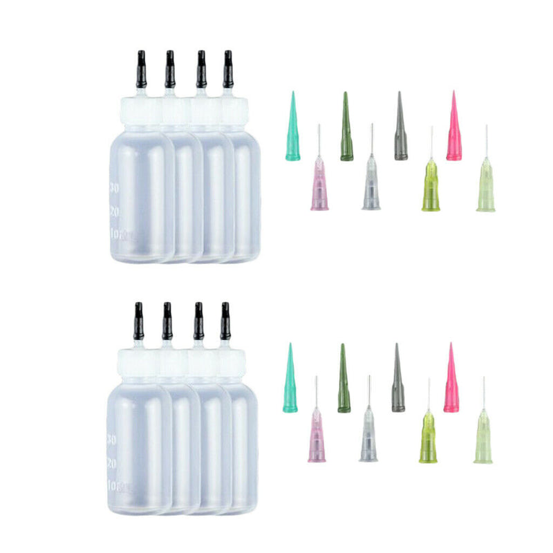 24Pcs 30ml Ink Syringe Bottles with Paint Liquid Dispensing Needle Tips Kit