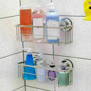 Stainless Bathroom Sucker Shelf Shower Caddy Storage Holder B4U6 Rack-Organ D8E7